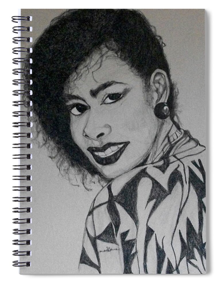 Custom Portrait Spiral Notebook featuring the drawing R.E. Memorial Custom Portrait by Michelle Gilmore