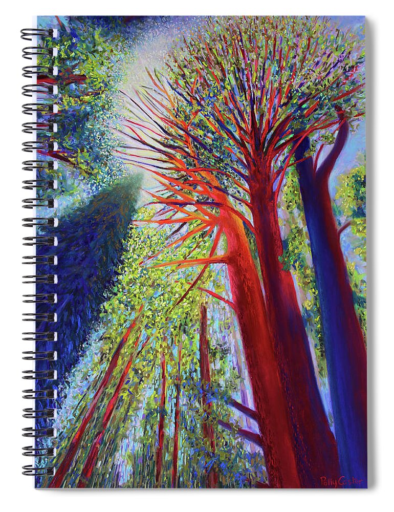  Spiral Notebook featuring the painting Reaching for the Light by Polly Castor