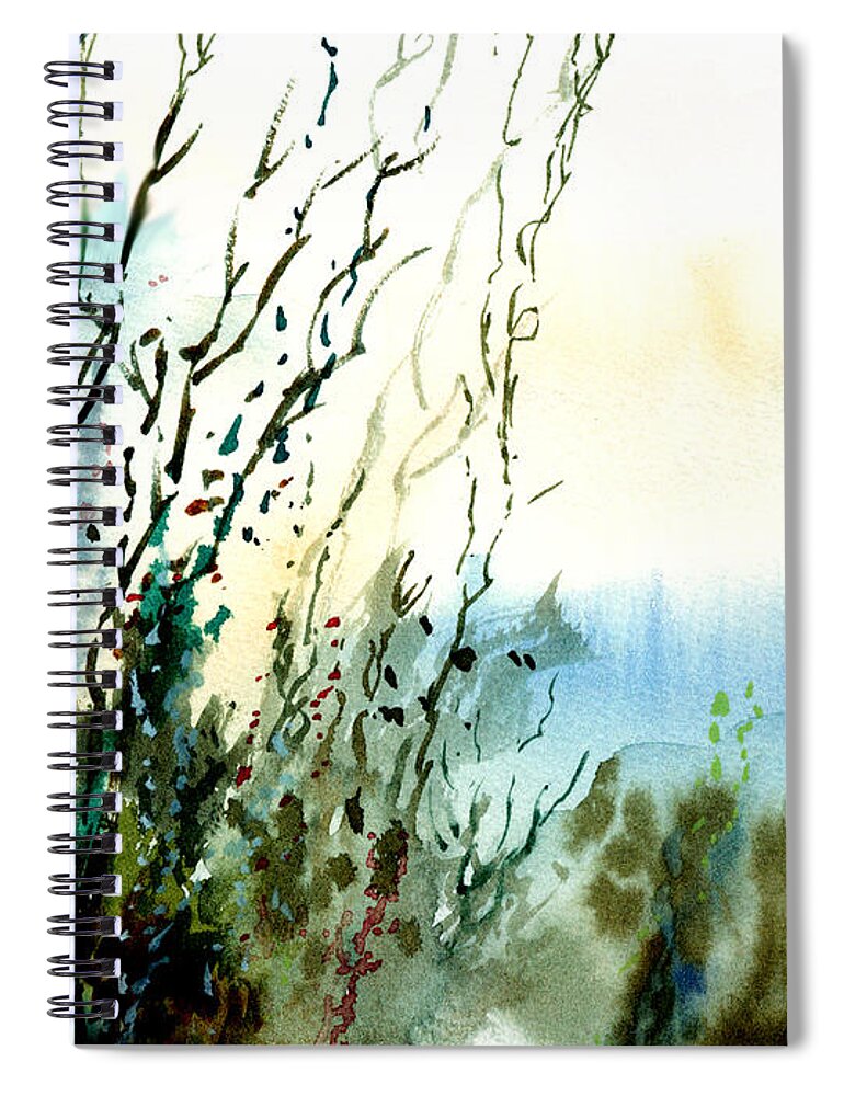 Watercolor Spiral Notebook featuring the painting Reaching the sky by Anil Nene