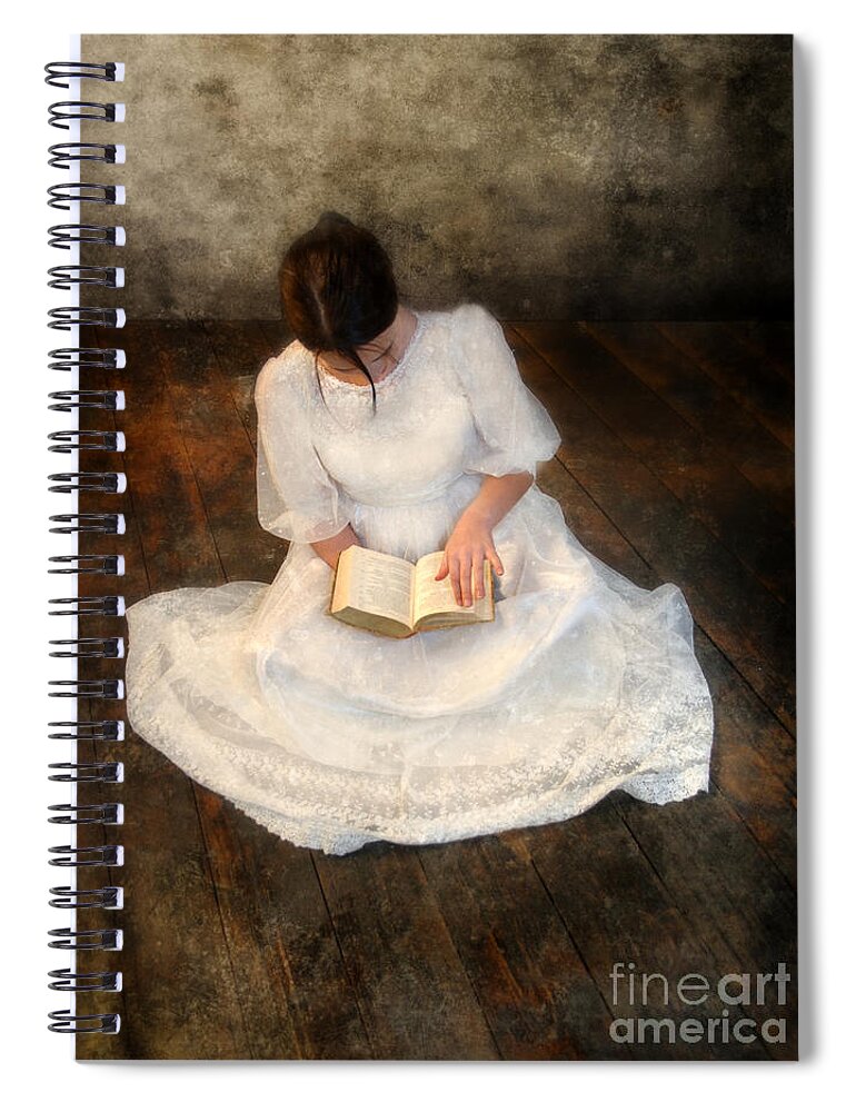 Girl Spiral Notebook featuring the photograph Reading by Jill Battaglia