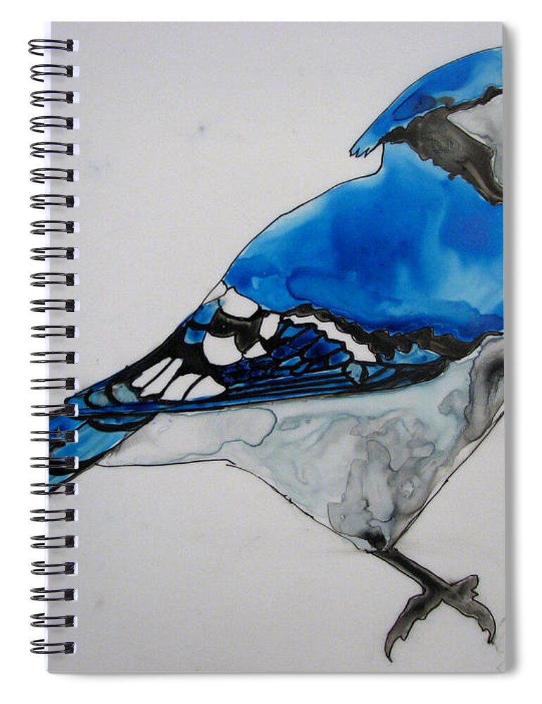 Birds Spiral Notebook featuring the painting Ready Blue by Patricia Arroyo