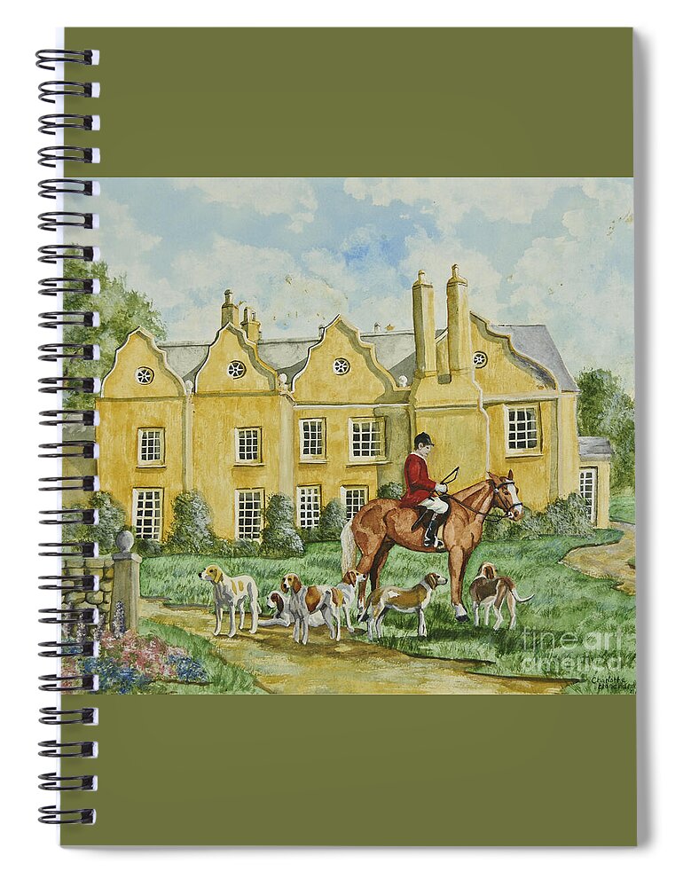 English Manor Home Spiral Notebook featuring the painting Ready For The Hunt by Charlotte Blanchard