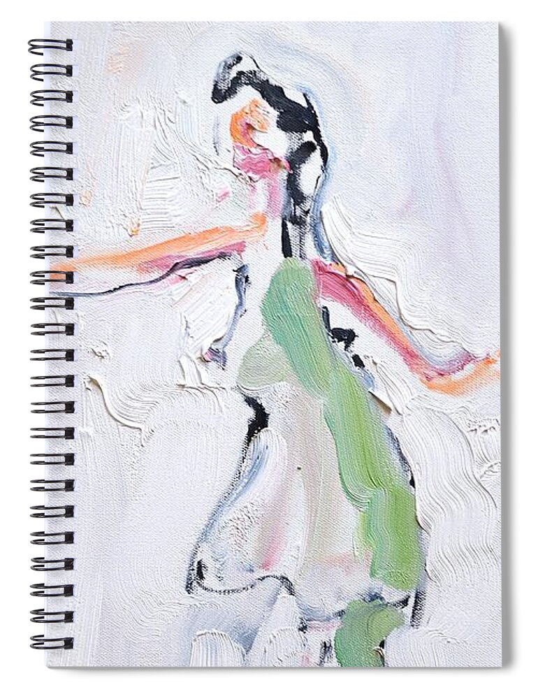 Dance Spiral Notebook featuring the painting Rebekah's Dance Series 2 Pose 1 by Donna Tuten