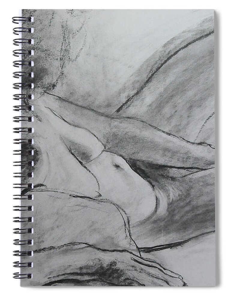 Drawing Spiral Notebook featuring the drawing Reclining Figure by Harry Robertson