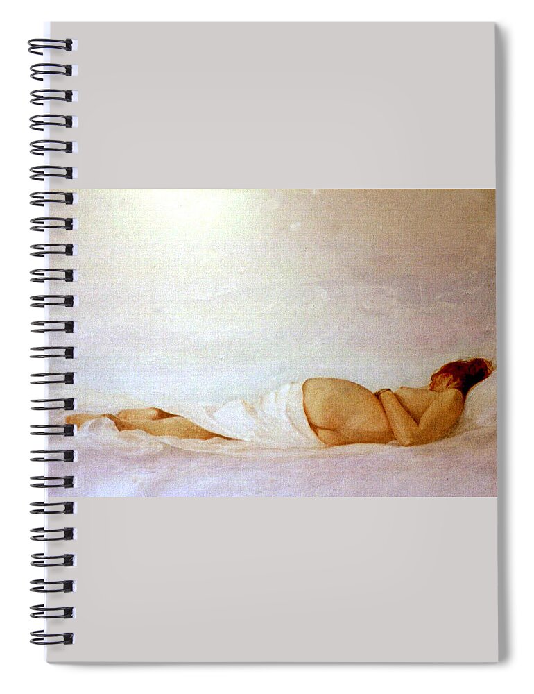 Reclining Nude Spiral Notebook featuring the painting Reclining Nude 2 by David Ladmore