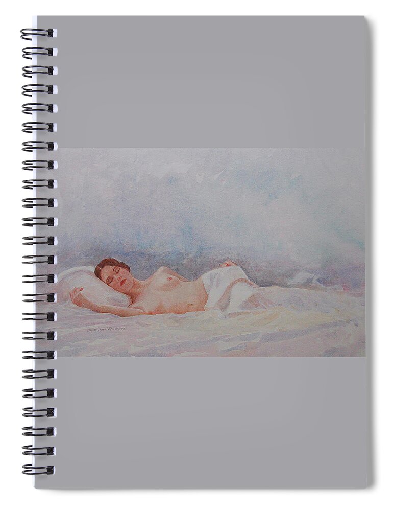Reclining Nude Spiral Notebook featuring the painting Reclining Nude 3 by David Ladmore