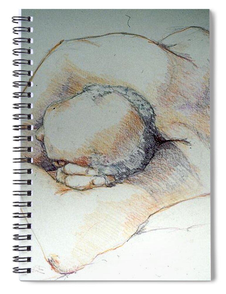 Full Body Spiral Notebook featuring the painting Reclining Study 3 by Barbara Pease