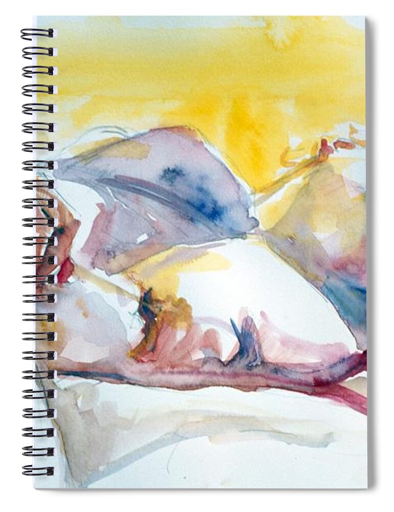 Full Body Spiral Notebook featuring the painting Reclining Study by Barbara Pease