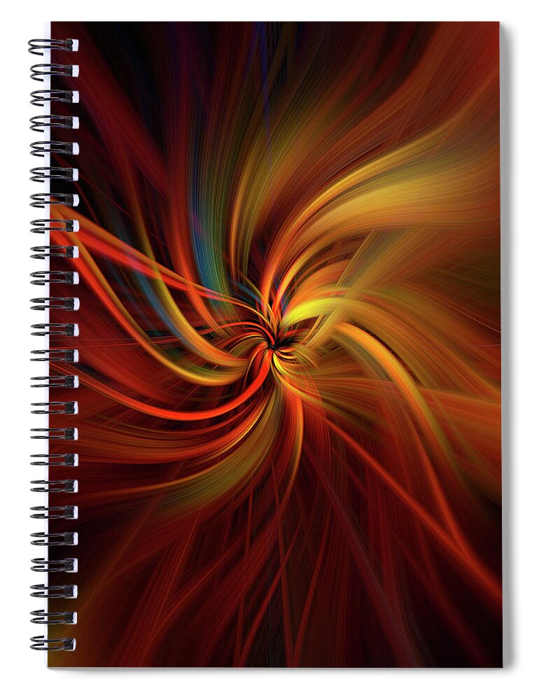Abstract Spiral Notebook featuring the photograph Red and Orange Swirl by Maria Coulson