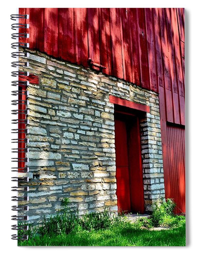 Red Barns Spiral Notebook featuring the photograph Red Barn in the Shade by Susie Loechler