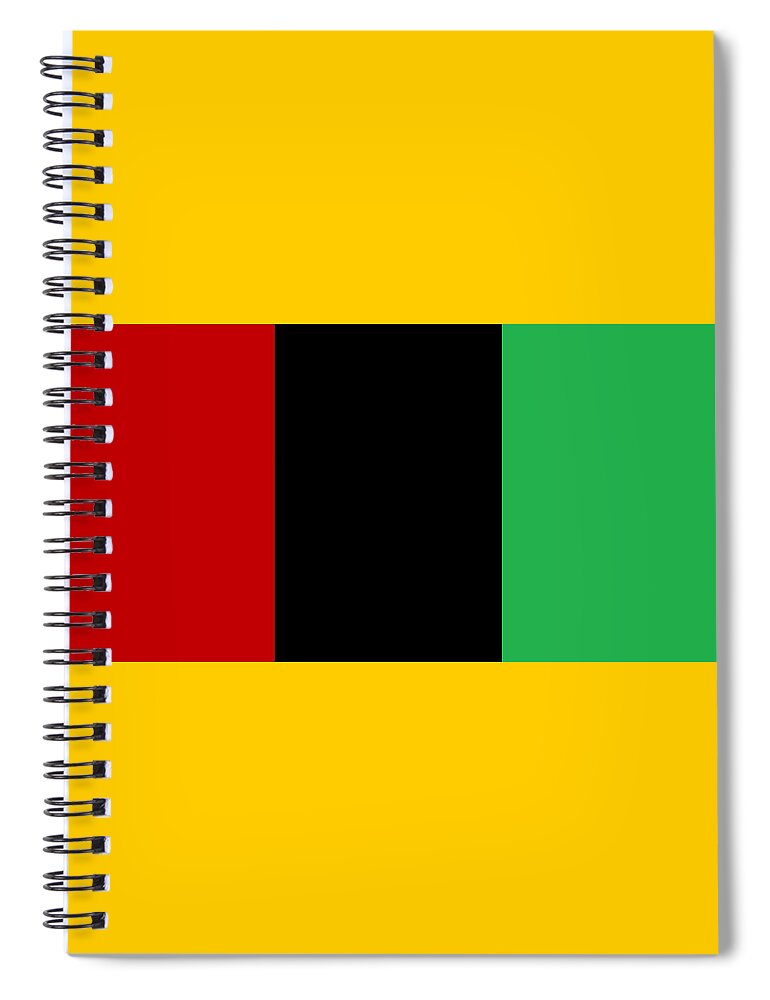 Flag Spiral Notebook featuring the tapestry - textile Red Black and Green by Adenike AmenRa