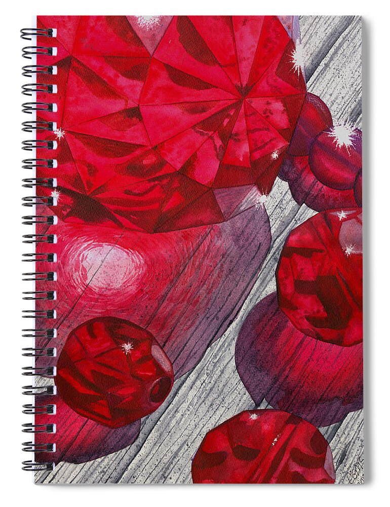 Red Spiral Notebook featuring the painting Red by Catherine G McElroy