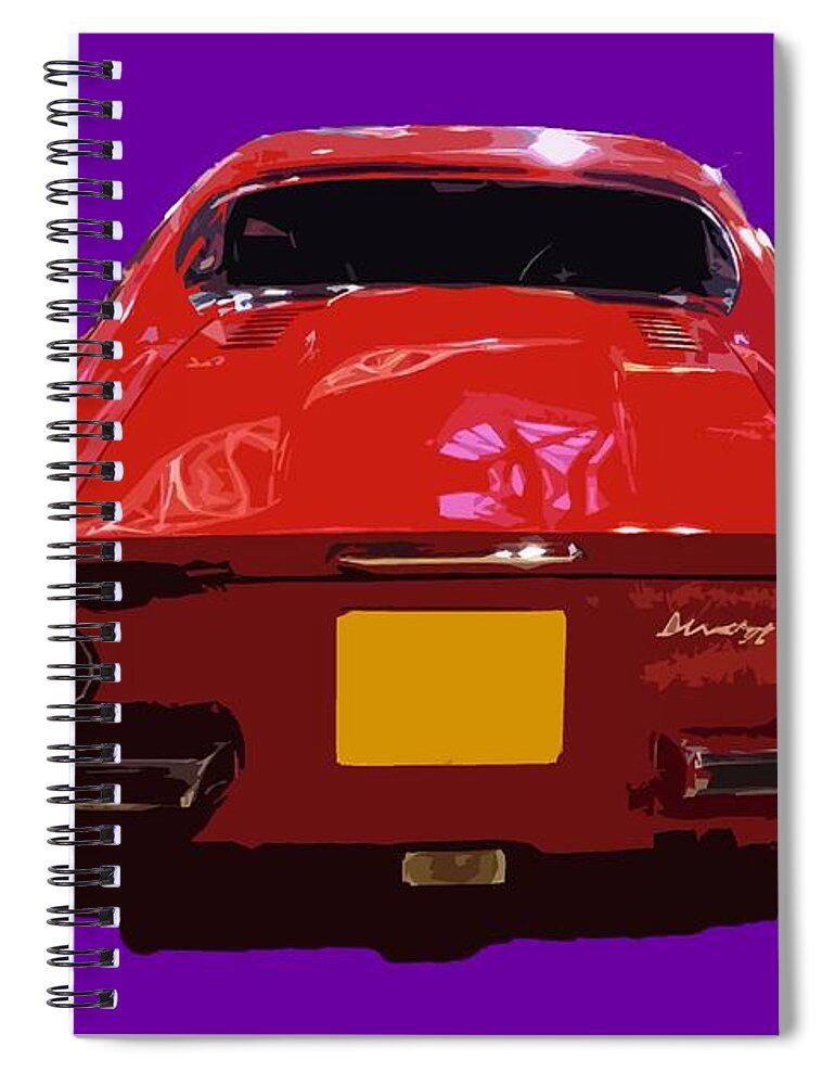 Red Spiral Notebook featuring the digital art Red Classic EMD by Francesca Mackenney