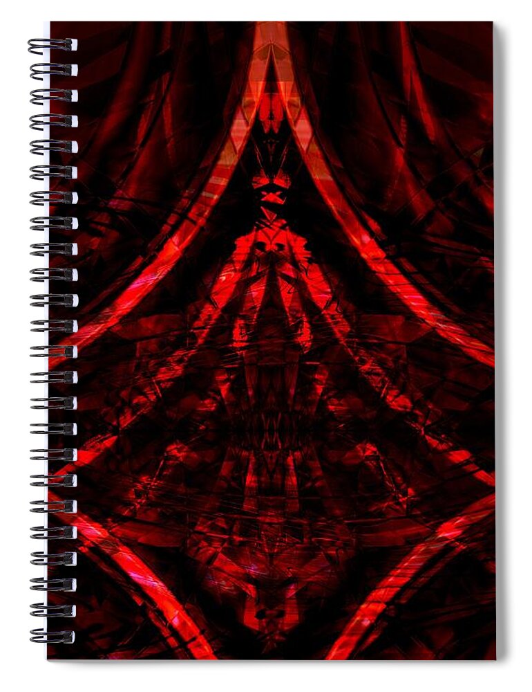 Abstract Spiral Notebook featuring the digital art Red Competition by Art Di