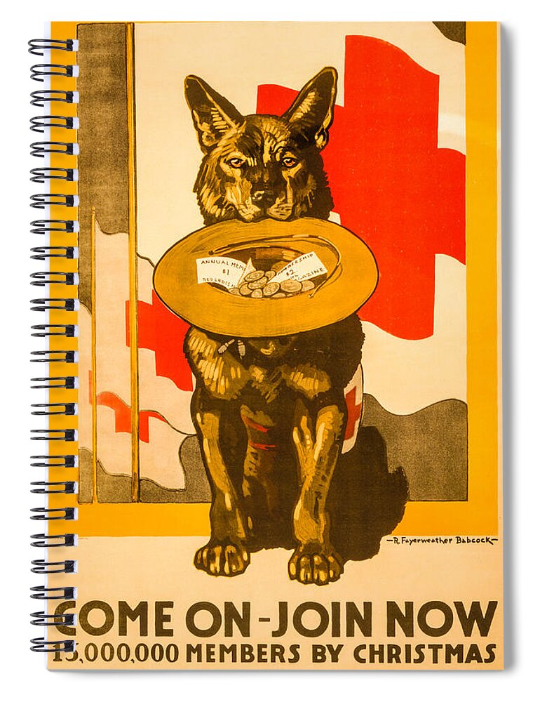 David Letts Spiral Notebook featuring the photograph Red Cross Dog by David Letts