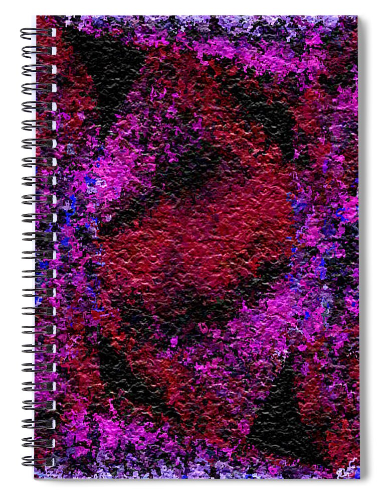 Abstract Spiral Notebook featuring the digital art Red Dawn by Charmaine Zoe