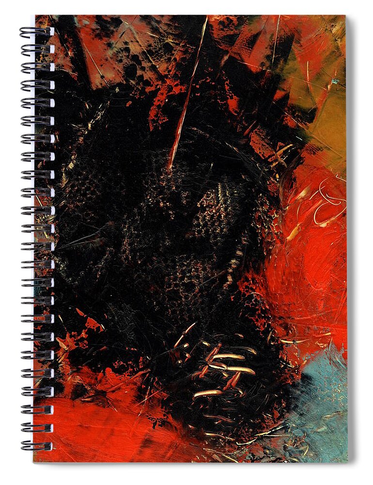 Abstract Spiral Notebook featuring the painting Red Dragon 2 by Marcy Brennan