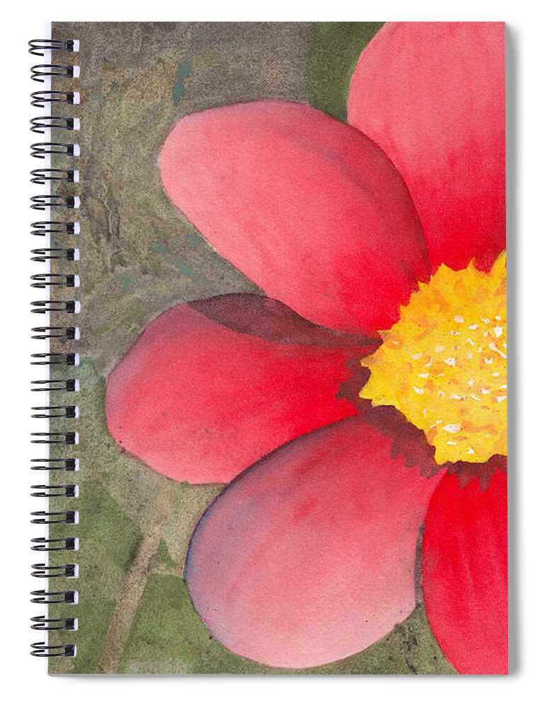 Watercolor Spiral Notebook featuring the painting Red Flower by Ken Powers