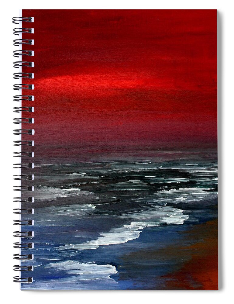 Sunset Spiral Notebook featuring the painting Red For Love by Julie Lueders 