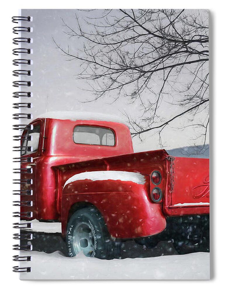 Truck Spiral Notebook featuring the photograph Red Ford Pickup by Lori Deiter