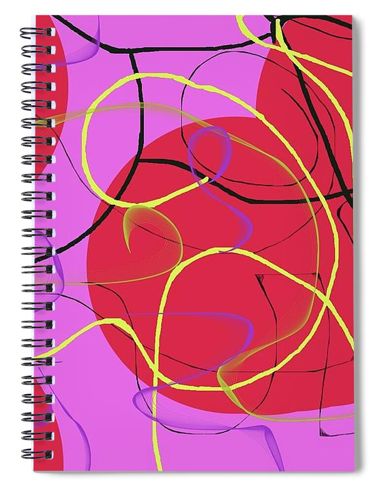 Abstract Spiral Notebook featuring the digital art Red fruits by Chani Demuijlder