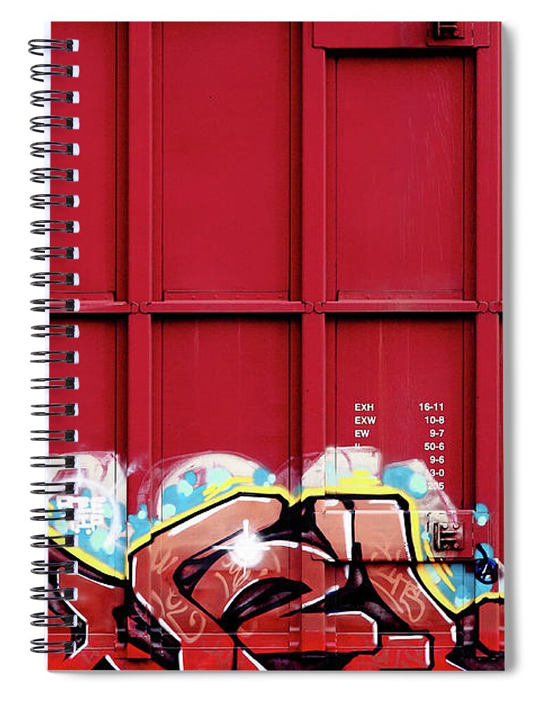 Graffiti Spiral Notebook featuring the photograph Red Graffiti by Todd Klassy