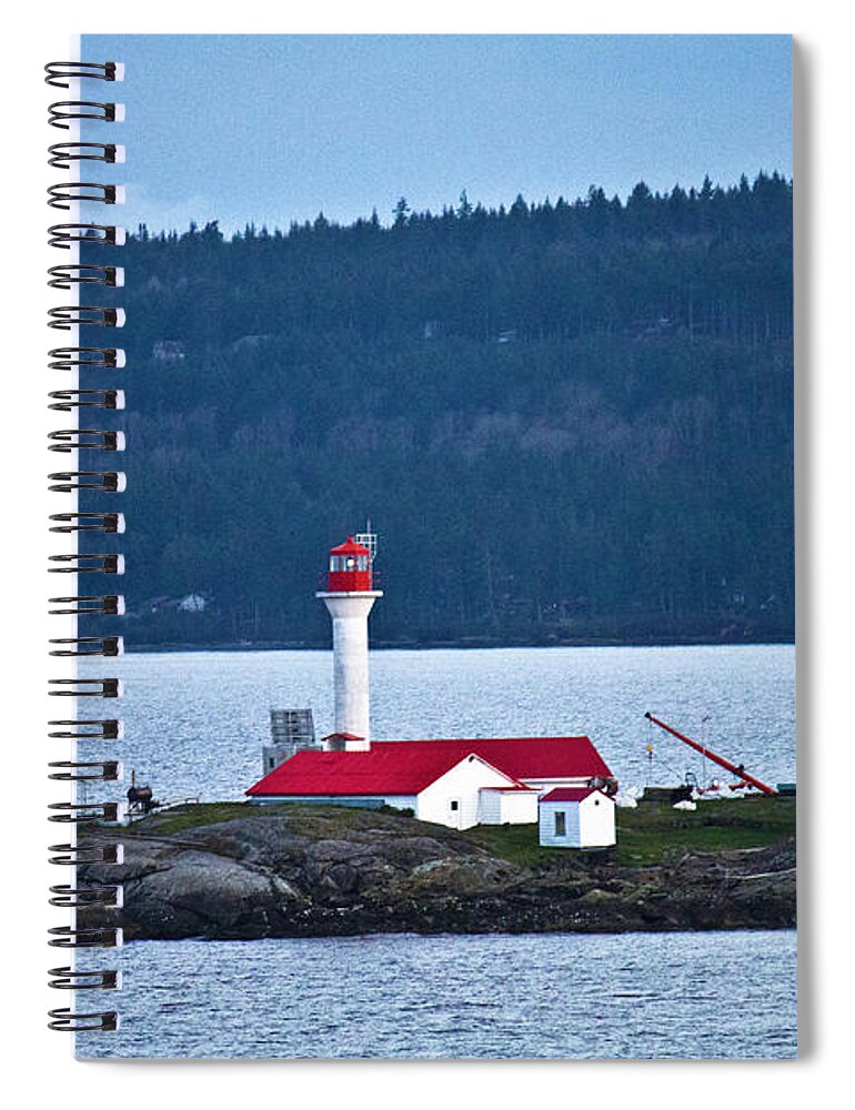 Tsawassen Ferry Spiral Notebook featuring the photograph Red Lighthouse by Donna L Munro
