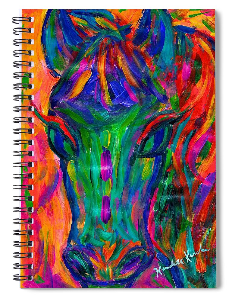 Horse Spiral Notebook featuring the painting Red Mane by Kendall Kessler