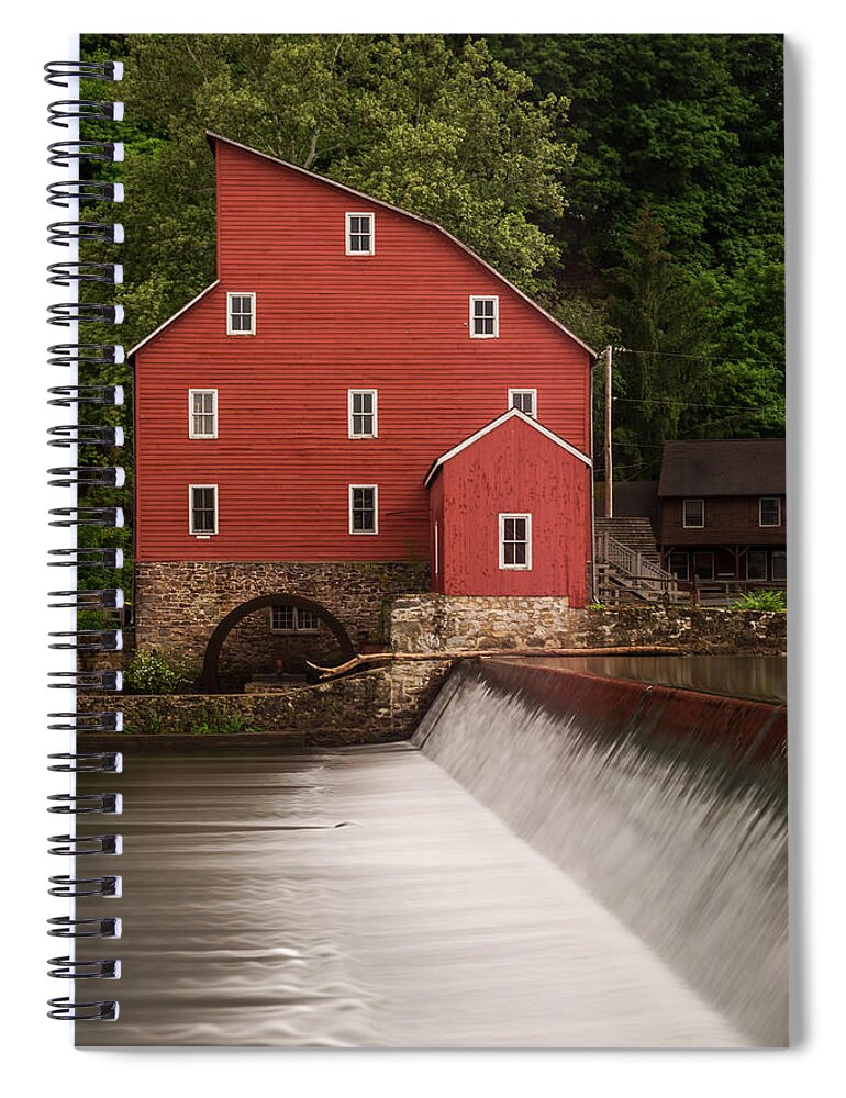Terry Deluco Spiral Notebook featuring the photograph Red Mill Clinton New Jersey by Terry DeLuco