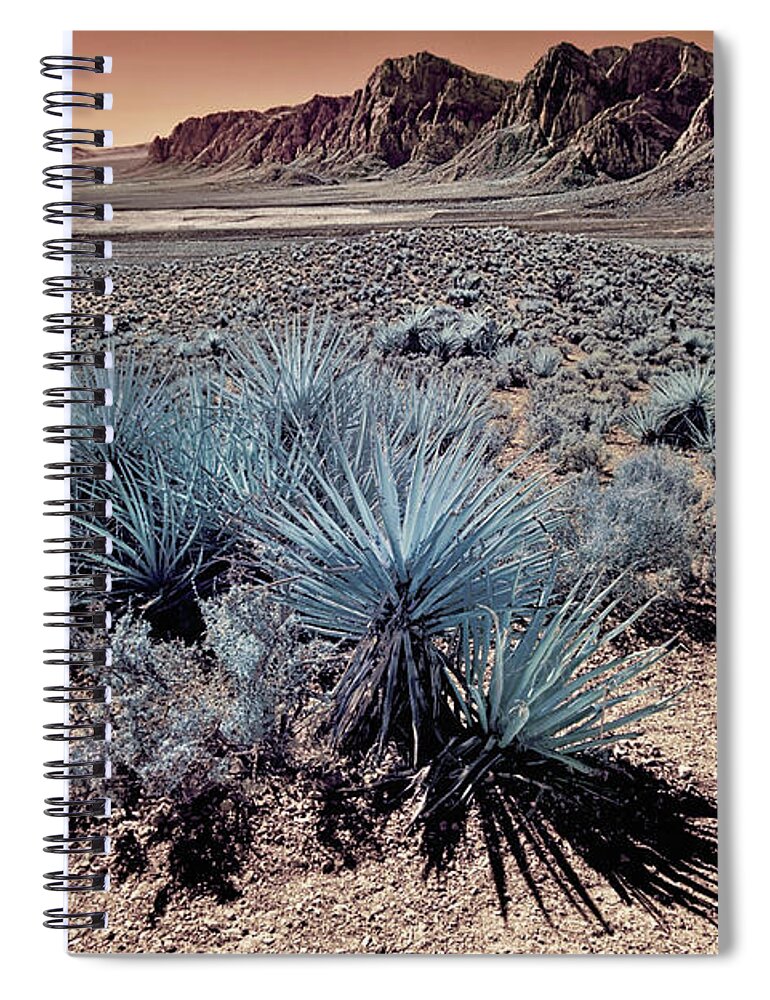 Red Rock Canyon Spiral Notebook featuring the photograph Red Rock Canyon Overview In Infrared by Norman Gabitzsch