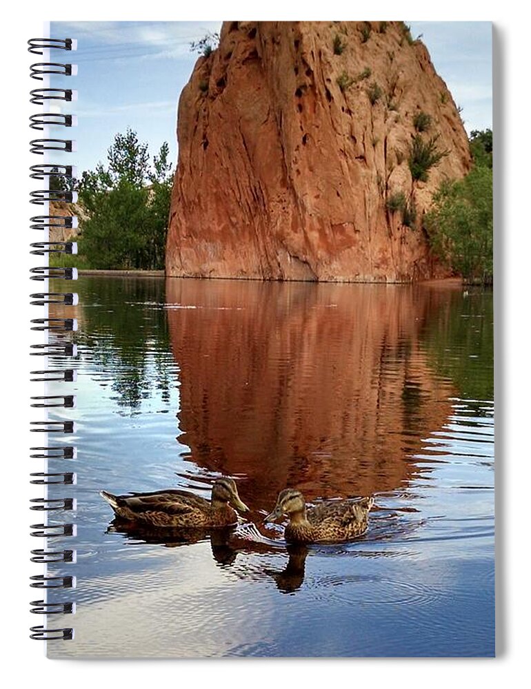 Red Rock Reflections Spiral Notebook featuring the photograph Red Rock Reflections by Jennifer Forsyth