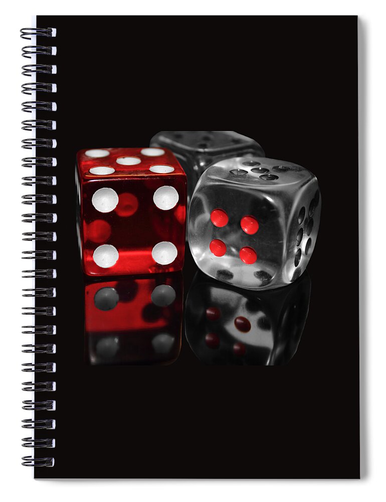 Dice Spiral Notebook featuring the photograph Red Rollers by Shane Bechler