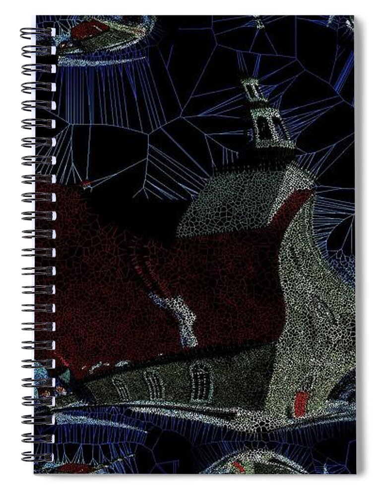 Vorotrans Spiral Notebook featuring the digital art Red Roof by Stephane Poirier