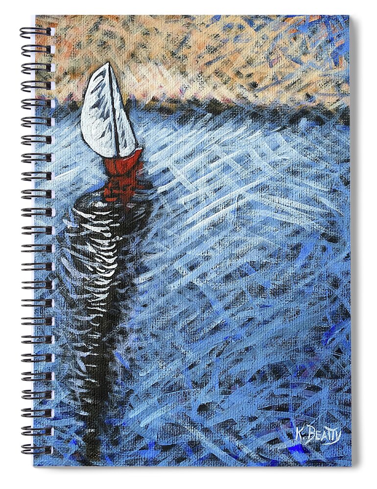 Painting Spiral Notebook featuring the painting Red Sailboat by Karla Beatty