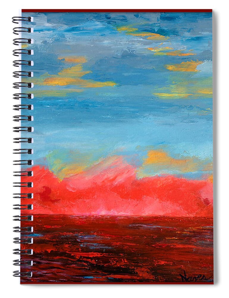 Seascape Spiral Notebook featuring the painting Red Sea, Blue Sky by Deborah Naves