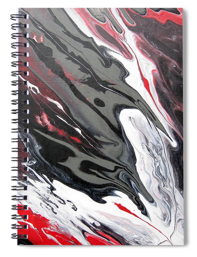 Red Spiral Notebook featuring the painting Red Seas by Shirley Braithwaite Hunt