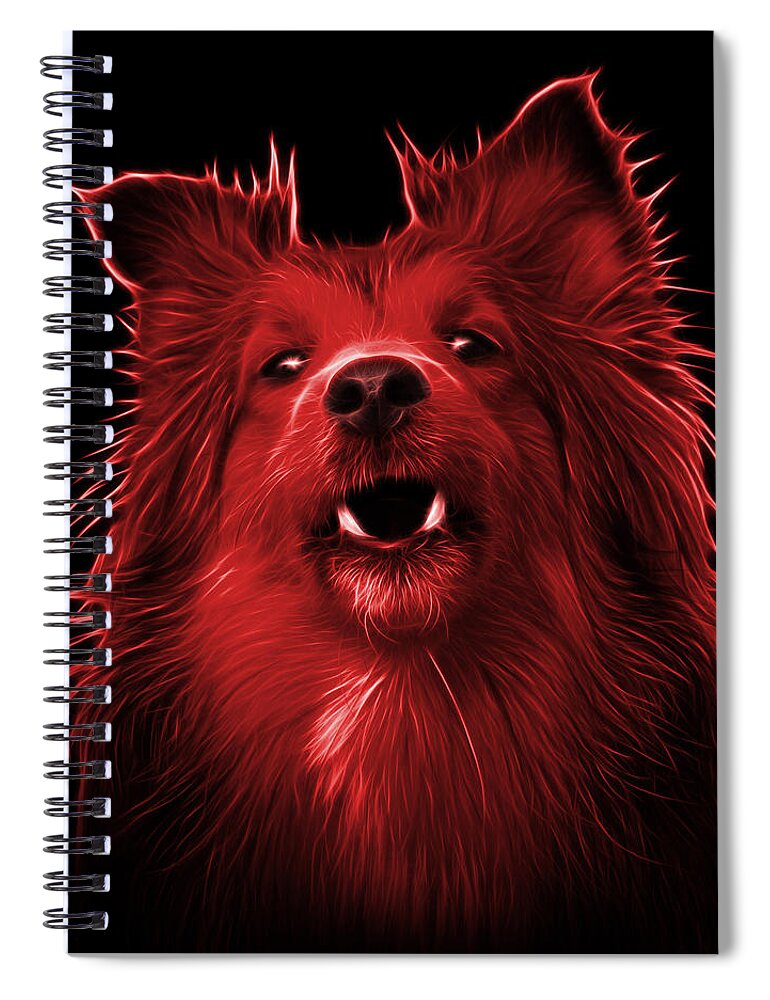 Sheltie Spiral Notebook featuring the painting Red Sheltie Dog Art 0207 - BB by James Ahn