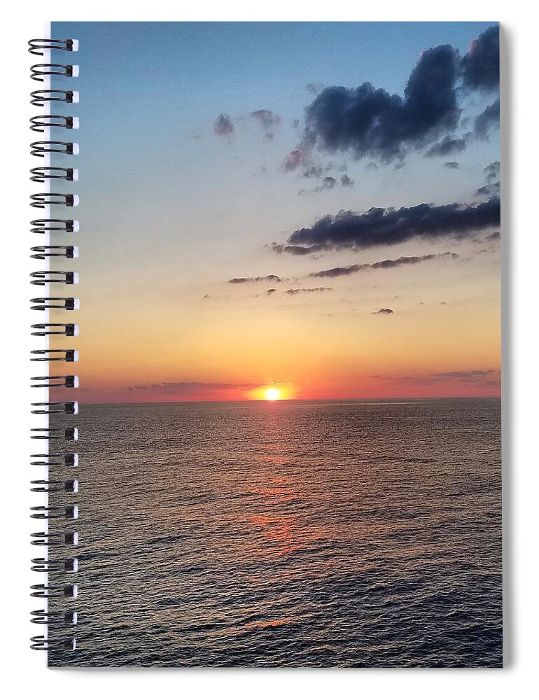 Sunset Spiral Notebook featuring the photograph Red Sunset Over Ocean by Vic Ritchey