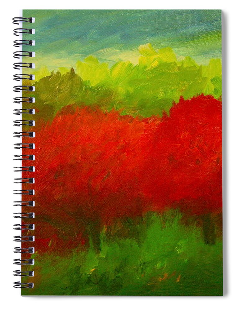 Cherries Spiral Notebook featuring the painting Red Sweet Cherry Trees by Julie Lueders 
