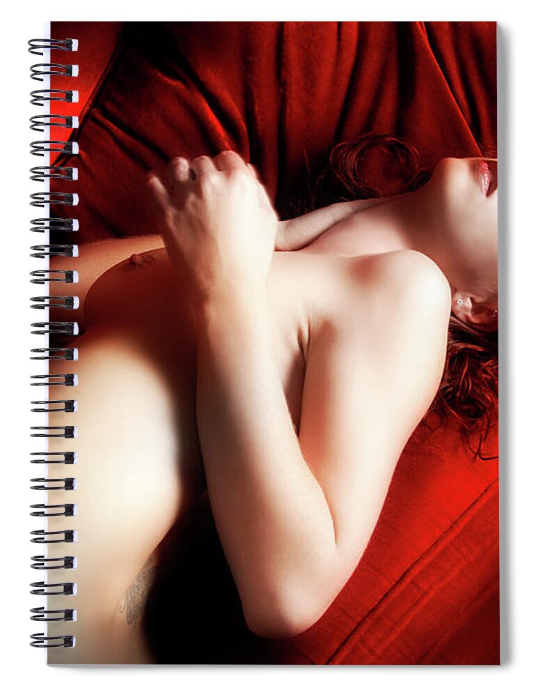 Red Velvet Spiral Notebook featuring the photograph Red Velvet Seduction by Harry Spitz