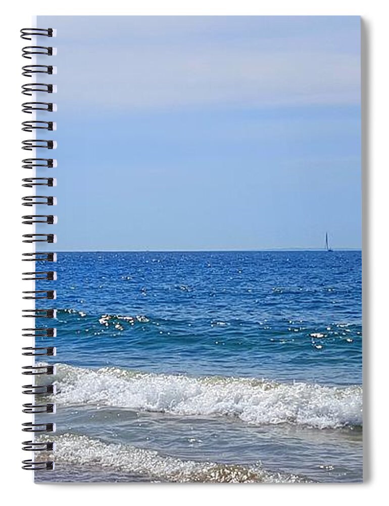 Beach Spiral Notebook featuring the photograph Red, White and Blue by Dani McEvoy