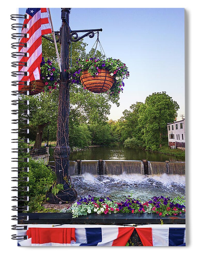 River Spiral Notebook featuring the photograph Red, White and Blue River by Steve Ondrus