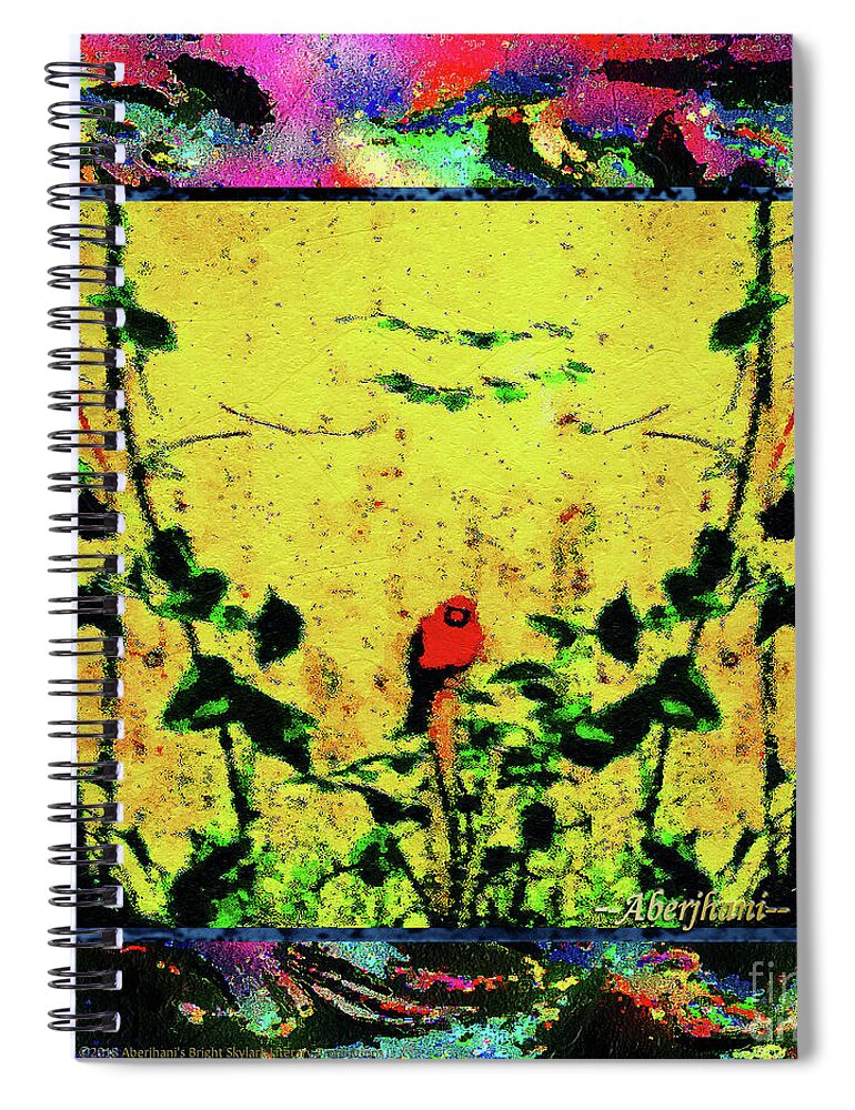 Beauty Spiral Notebook featuring the painting Redbird in the Valley of Beautiful Possibilities by Aberjhani