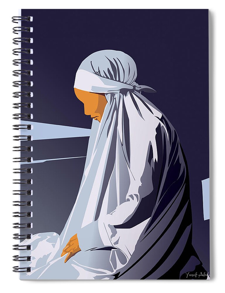 Muslim Spiral Notebook featuring the digital art Reflection at Fajr by Scheme Of Things Graphics