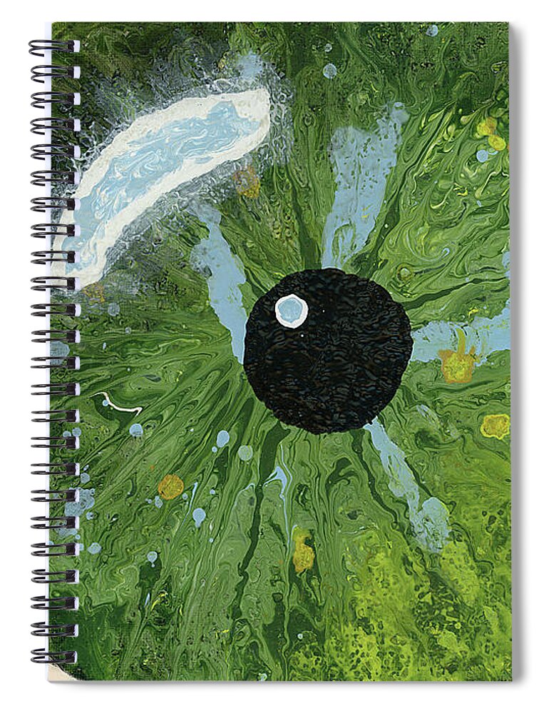 Abstract Spiral Notebook featuring the painting Reflected in the Eye of a Child Never Born by Matthew Mezo