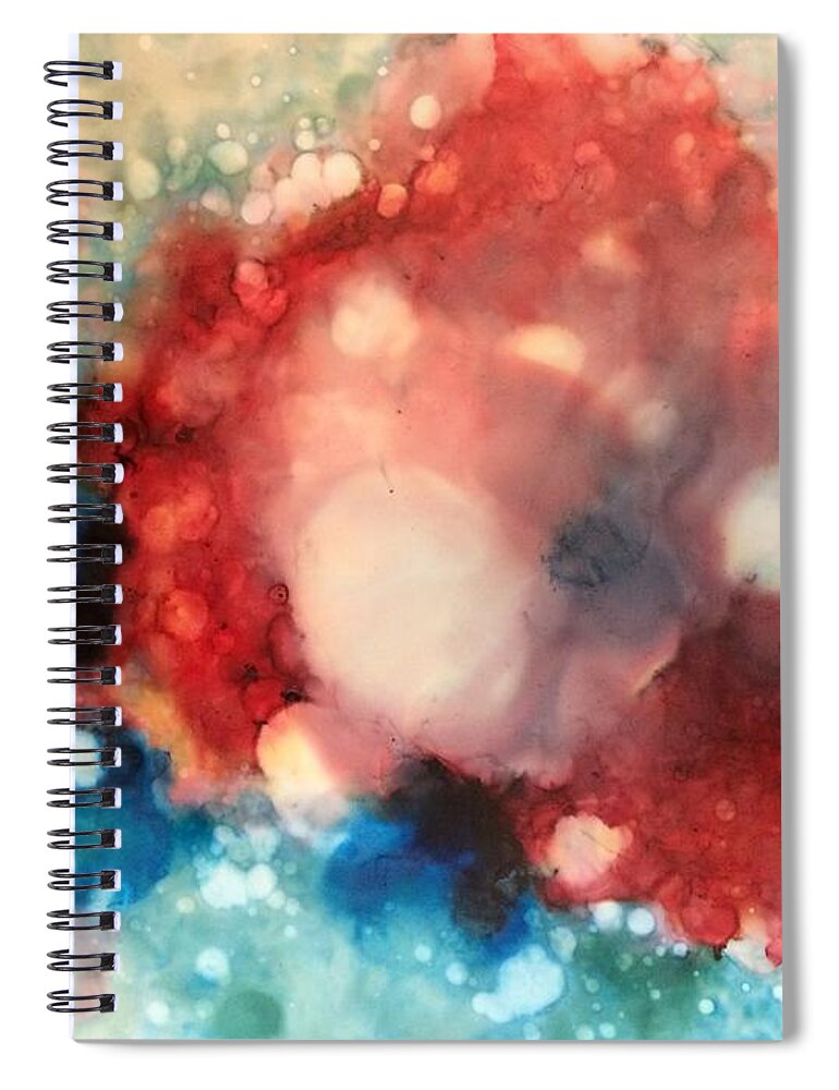 Abstract Spiral Notebook featuring the painting Reflecting by Denise Tomasura