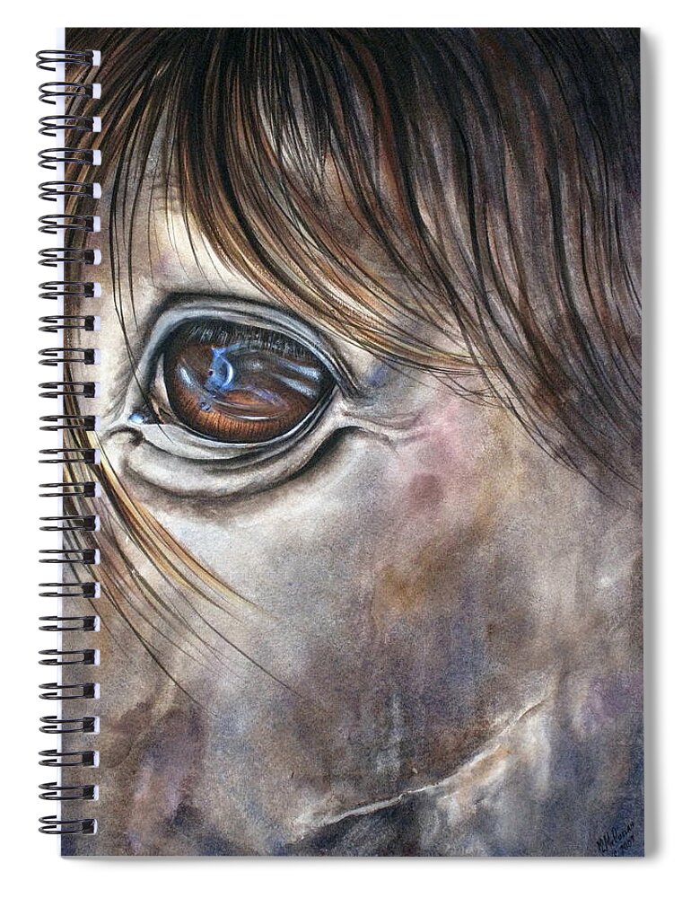 Horse Spiral Notebook featuring the painting Reflection of a Painted Pony by Mary McCullah