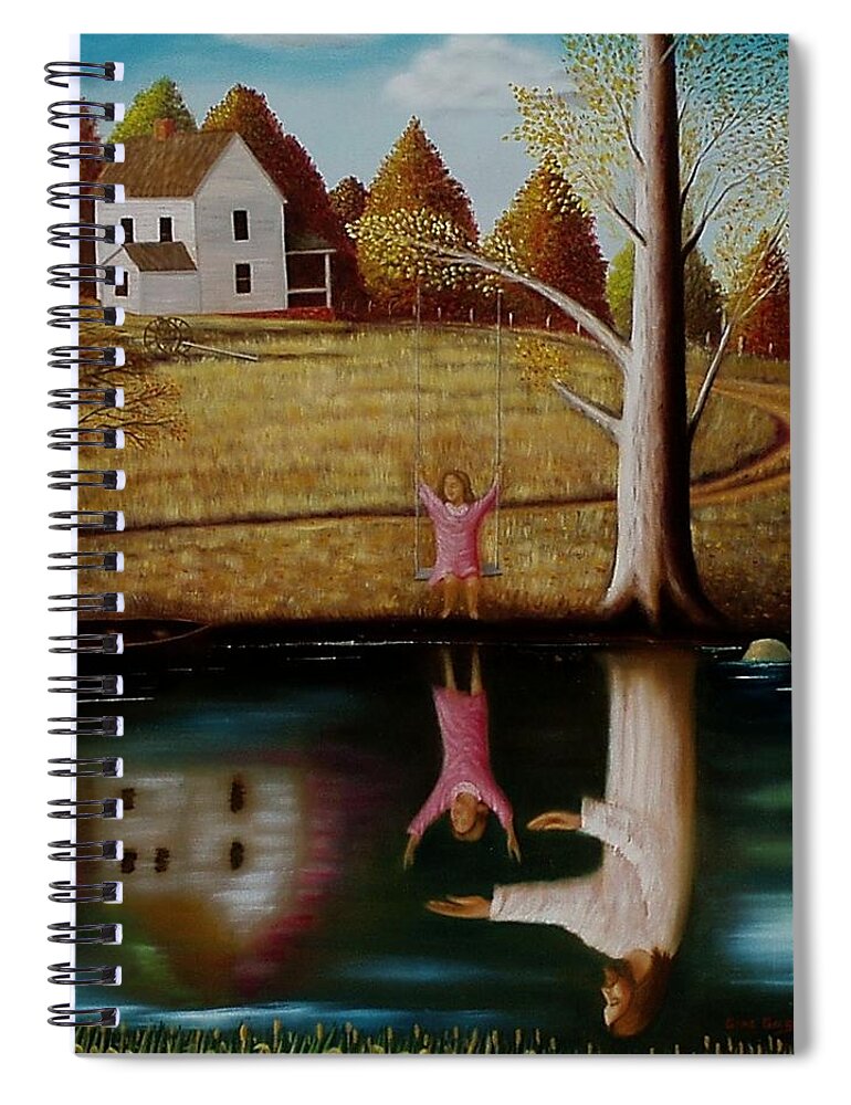 Original Sold Spiral Notebook featuring the painting Reflection of protection. by Gene Gregory
