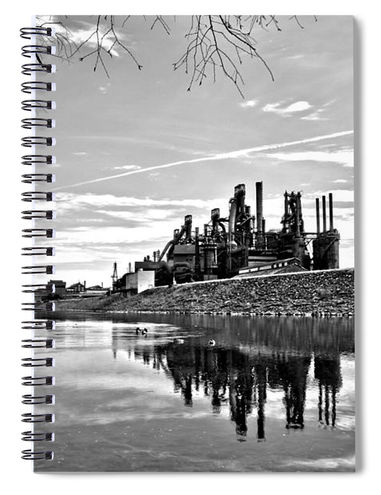 Bethlehem Spiral Notebook featuring the photograph Reflection on the Lehigh by DJ Florek