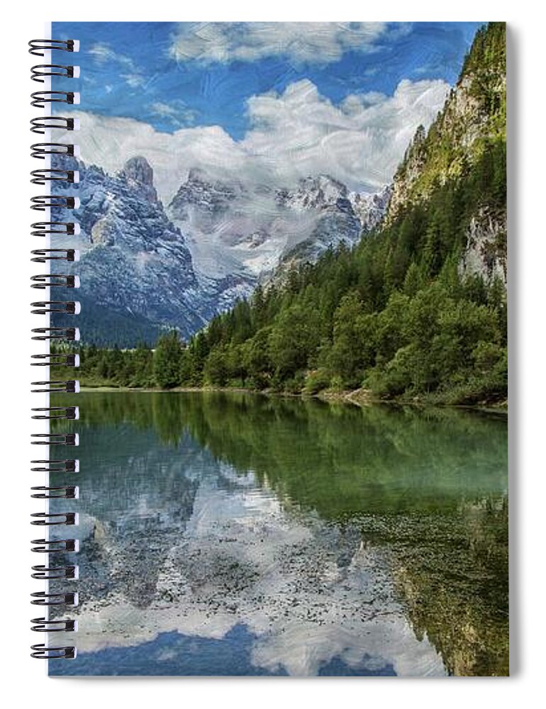 Lago Di Lando Spiral Notebook featuring the photograph Reflections by Eva Lechner
